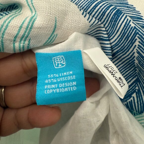 Tori Richard Honolulu Blue Floral Hawaiian Linen Blend Shirt Dress Womens Small - Picture 6 of 7